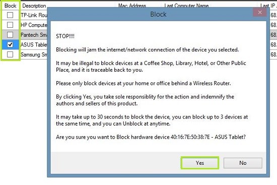chặn kết nối wifi trên pc