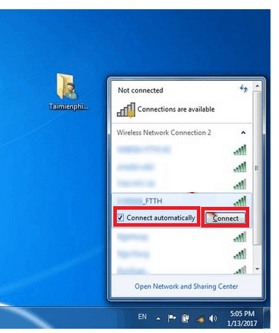 Connect automatically để tự động đăng nhập