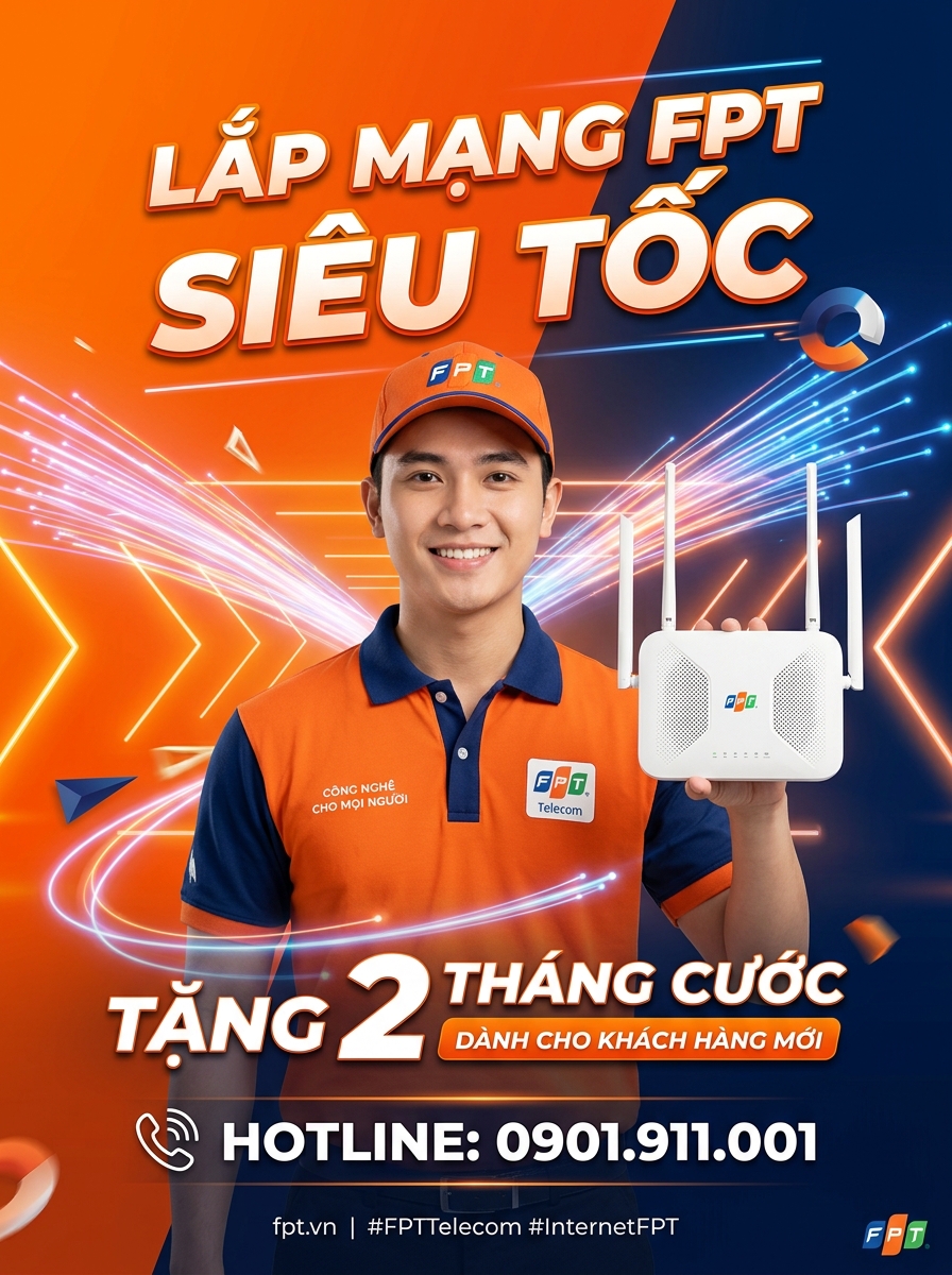 Đăng Ký Lắp Đặt Mạng Cáp Quang FPT - Hotline 0901.911.001
